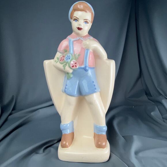 Vintage Weil Ware California Pottery Boy Figurine Planter 4033 Mid Century - Picture 1 of 8